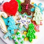 sugar cookies decorated with buttercream frosting that hardens.