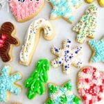 no spread no chill cut out sugar cookies frosted with crusting buttercream.