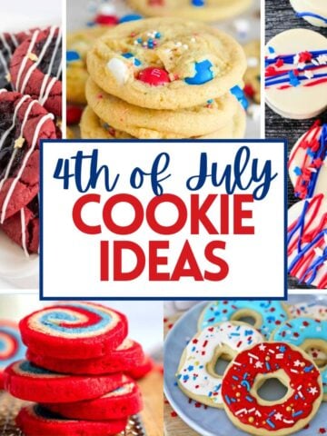collage of various 4th of July cookies.