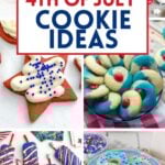 collage of various 4th of July cookies.