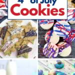 collage of various 4th of July cookies.