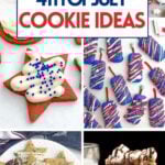 collage of various 4th of July cookies.
