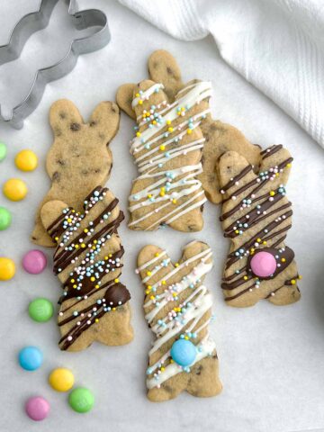 Easter chocolate chip cutout cookies.