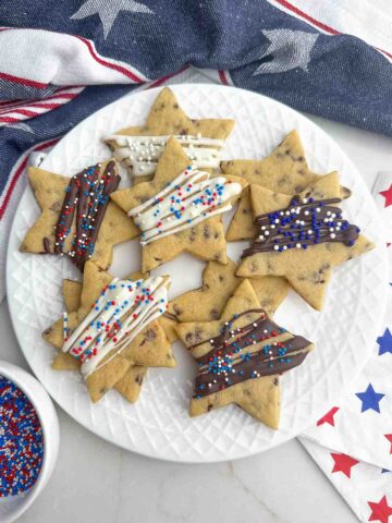 4th of July chocolate chip cutout cookies.