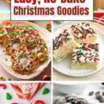 collage of no-bake Christmas candies.