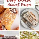 collage of ricotta dessert recipes.