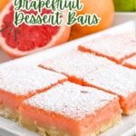 grapefruit bars on a white plate.