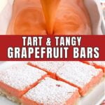 grapefruit bars on a white plate.